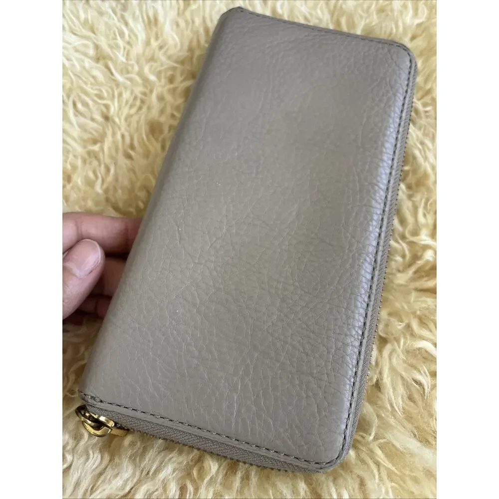 Marc By Marc Jacobs Cement Leather Zip Around Wallet Standard Supply Workwear